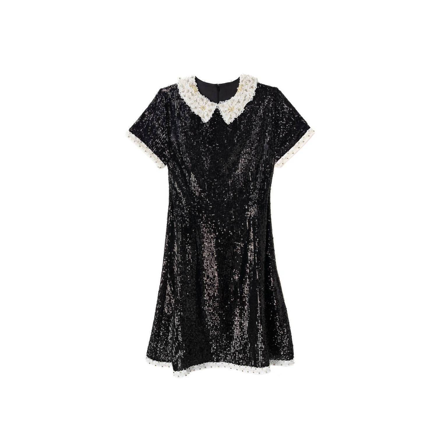 New Sasha+Z Women's Sequins Dress In Black